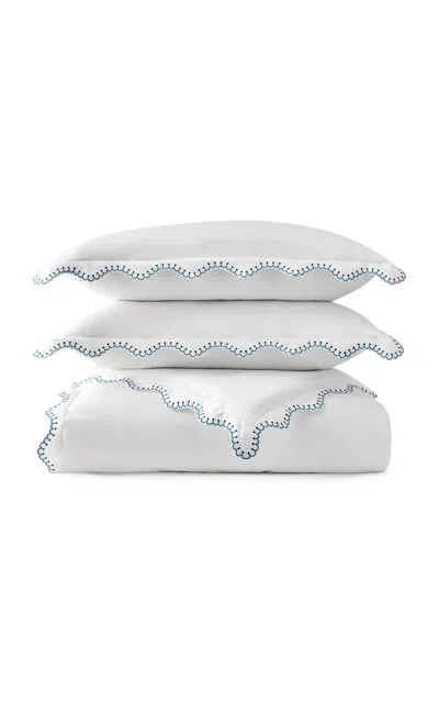 Christy - Lucerne Scallop King Duvet Cover Set - Blue