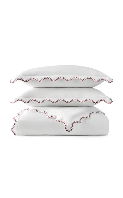 Christy - Lucerne Scallop King Duvet Cover Set - Red