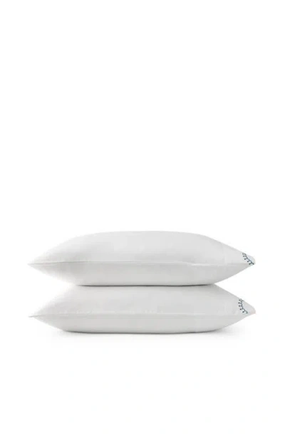 Christy Lucerne Scallop Luxury Cotton Sateen Embroidered Pillowcase Pairs In Neutral