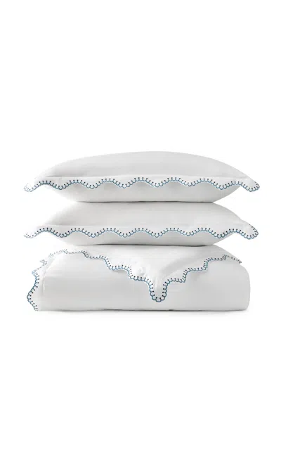 Christy - Lucerne Scallop Queen Duvet Cover Set - Blue