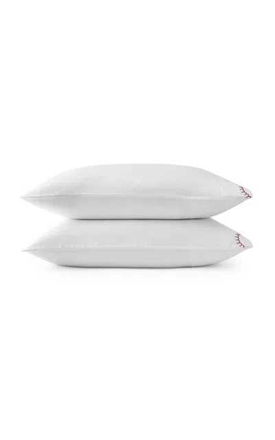 Christy - Lucerne Scallop Standard Pillowcase Set - Red