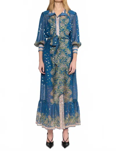 Christy Lynn Agatha Maxi Dress In Prussian Paisley In Blue