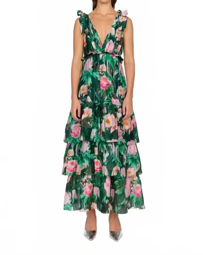 Christy Lynn Alex V-neck Maxi Dress In Camellia Garden In Multi