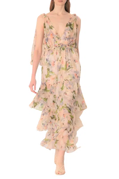 Christy Lynn Alexa Tiered Midi Dress In Lilac Floral In Multi