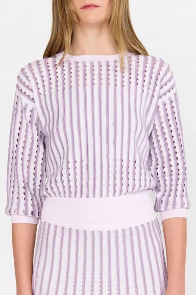 Christy Lynn Anaya Sweater In Pinstripe Lilac In Purple