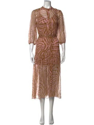 Pre-owned Christy Lynn Animal Print Midi Length Dress In Pink