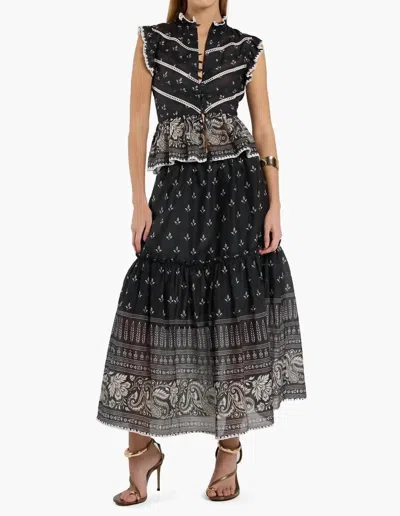 Christy Lynn Barbara Skirt In Wildflower Black In Animal Print