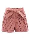 Christy Lynn Bennet Eyelet Tie Shorts In Pink