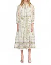 Christy Lynn Blake Midi Dress In Mosiac Ivory In Multi