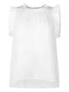 Christy Lynn Bonnie Ruffled Sleeveless Top In White