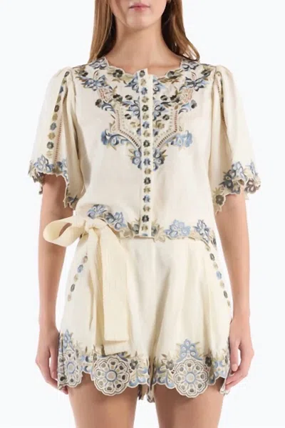 Christy Lynn Brynn Top In Ivory Ginkgo In Neutral