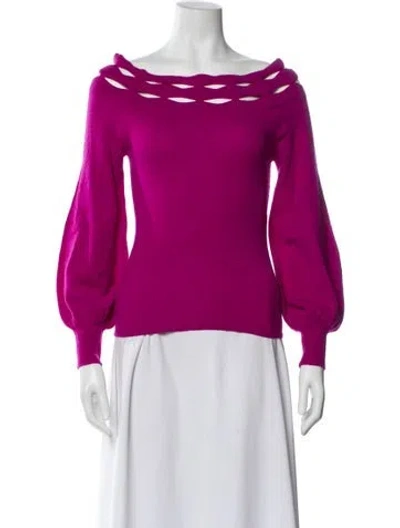 Pre-owned Christy Lynn Cashmere Bateau Neckline Sweater In Pink