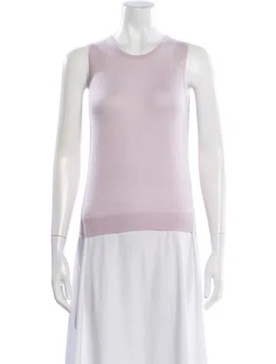Pre-owned Christy Lynn Cashmere Crew Neck Top In White