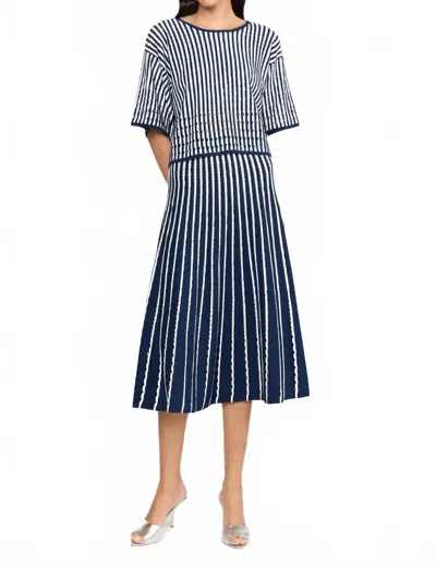Christy Lynn Colton Skirt In Pinstripe Navy In Multi