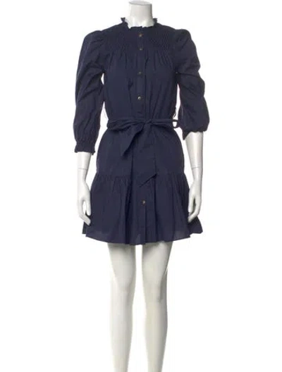 Pre-owned Christy Lynn Crew Neck Mini Dress In Blue