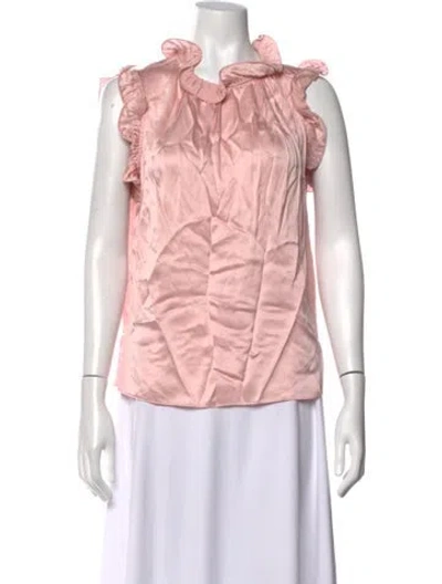 Pre-owned Christy Lynn Crew Neck Sleeveless Top In Pink