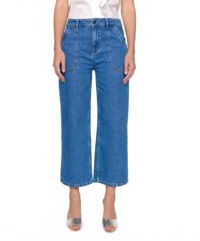 Christy Lynn Dorian Cropped Denim Pant In Lapis In Blue