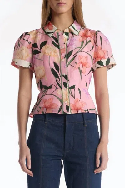 Christy Lynn Dorothy Top In Multi Jardin In Pink