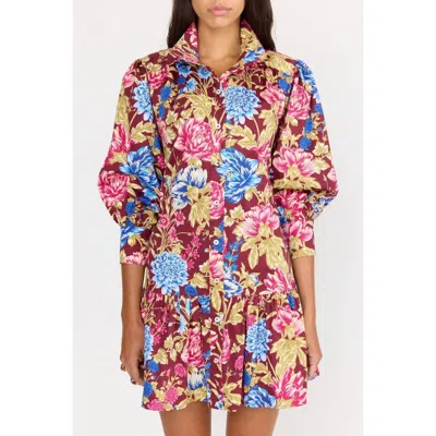 Christy Lynn Emi Mini Dress In Carmine Floral In Multi