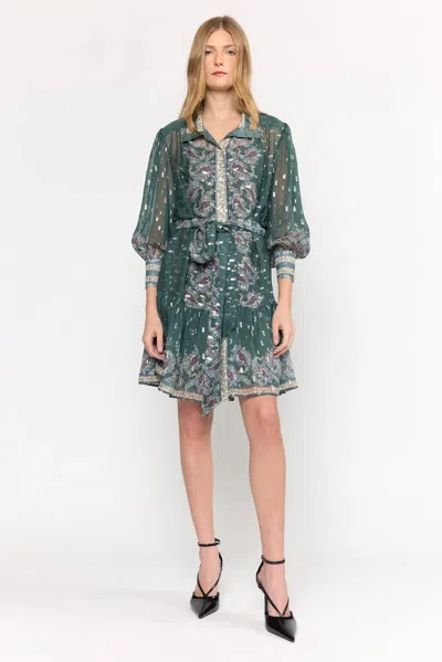 Christy Lynn Emi Mini Dress In Reseda Paisley Green In Multi
