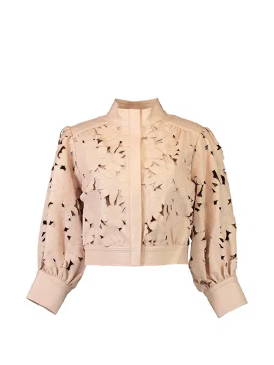 Christy Lynn Fae Floral Jacket In Brown