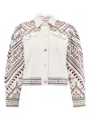 Christy Lynn Fenix Embroidered Denim Jacket In White