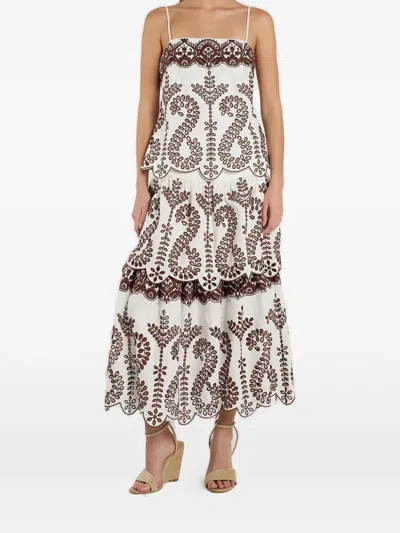 Christy Lynn Finn Flower-embroidered Maxi Skirt In Multi