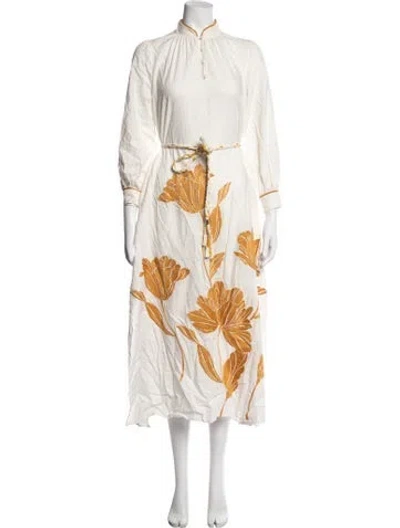 Pre-owned Christy Lynn Floral Print Long Dress In Multicolor