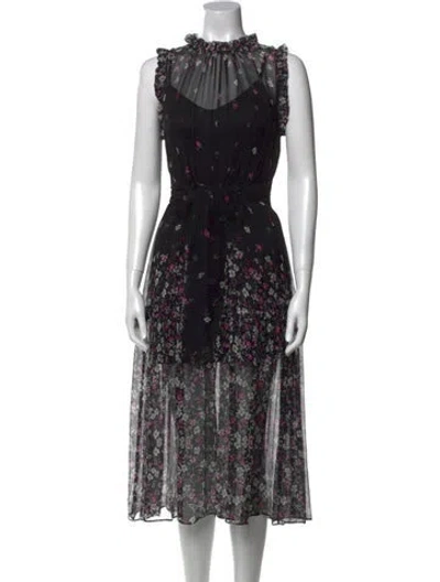 Pre-owned Christy Lynn Floral Print Mini Dress In Black