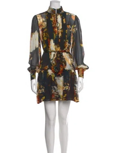 Pre-owned Christy Lynn Floral Print Mini Dress In Multi