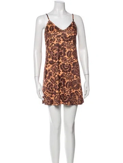 Pre-owned Christy Lynn Floral Print Mini Dress In Multi