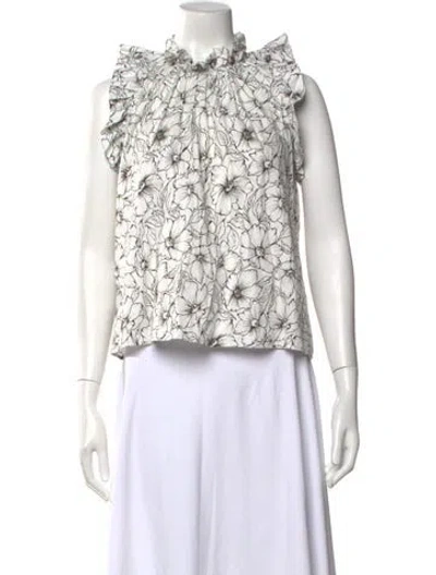 Pre-owned Christy Lynn Floral Print Sleeveless Top In Neutral