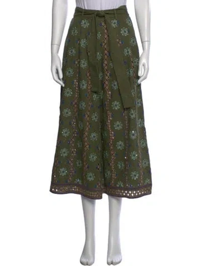 Pre-owned Christy Lynn Floral Print Wide Leg Pants W/ Tags In Green