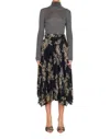 Christy Lynn Gwen Skirt In Black Rose In Pink