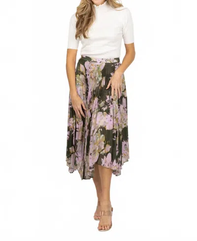 Christy Lynn Gwen Skirt In Midnight Garden In Multi