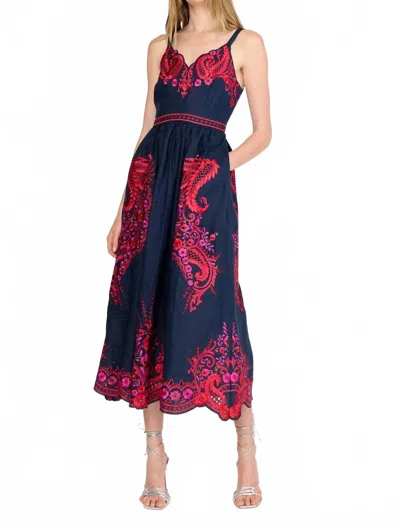 Christy Lynn Holly Midi Dress In Midnight Rosaria In Blue