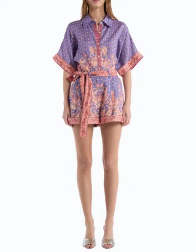 Christy Lynn Iris Filigree Lola Short In Purple