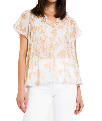 Christy Lynn Jacky Top Blouse In Yellow Floral In Multi