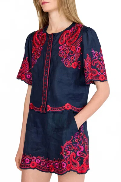 Christy Lynn Jane Top In Midnight Rosaria In Multi