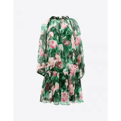 Christy Lynn Jenny Camellia Garden Short Dress Col: Green Multi, Size: