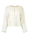 Christy Lynn Jessie Beaded Geometric-pattern Fitted Jacket In White
