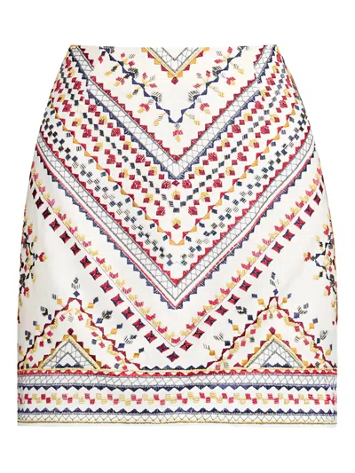Christy Lynn Kairi Embroidered Mini Skirt In White