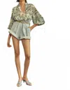 Christy Lynn Karla Pleated Chiffon Blouse In Bluebell In Blue