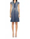Christy Lynn Kris Dress In Pinstripe Navy In Multi