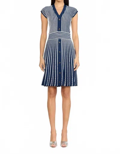Christy Lynn Kris Mini Dress In Pinstripe Navy In Blue