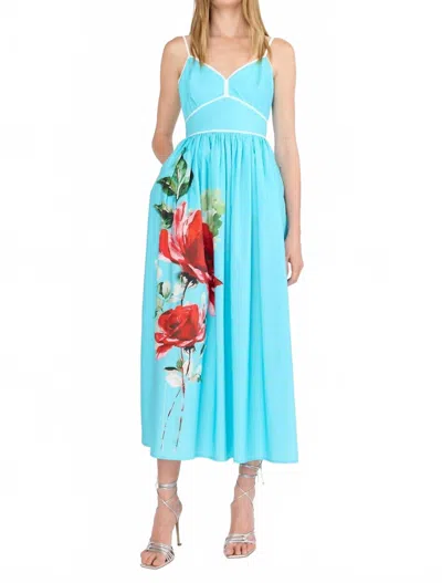 Christy Lynn Leilani Midi Dress In Turquoise Rose In Multi