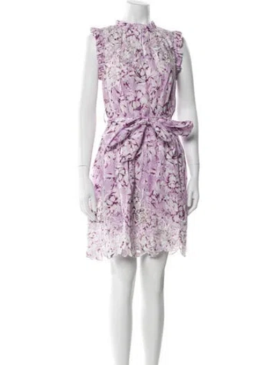 Pre-owned Christy Lynn Linen Knee-length Dress In Multi