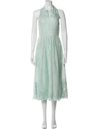 Pre-owned Christy Lynn Linen Long Dress In Blue