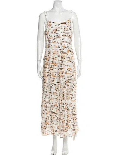 Pre-owned Christy Lynn Linen Long Dress In Multi