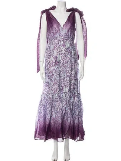 Pre-owned Christy Lynn Linen Long Dress W/ Tags In Purple